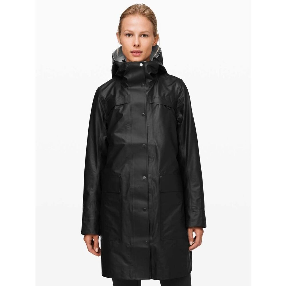 lululemon athletica Black Hooded Trench Coat